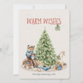 ノスタルジックなクリスマスアニマルズウォーター色 シーズンカード (正面)