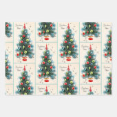 . .ノスタルジックなクリスマスカードを3枚登場 ラッピングペーパーシート (正面3)