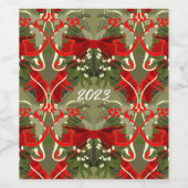 ノスタルジックなクリスマスミスタントー&ホリーワインラベル ワインラベル (シングルラベル)