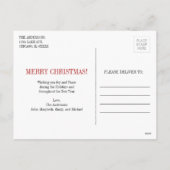 ノスタルジックなクリスマス スクリプト ホリデー フォト ポストカード (裏面)