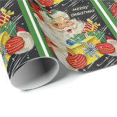 ノスタルジックなサンタクロースのクリスマスプレゼント ラッピングペーパー (ロールコーナー)