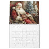 ノスタルジックなサンタクロースのクリスマス 一年中 カレンダー (1月 2027)
