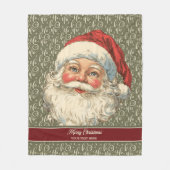 ノスタルジックなサンタクロースクラシックスロー フリースブランケット (正面)