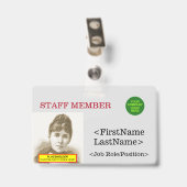 ノスタルジックなスタッフメンバー識別バッジ バッジ (裏面 (クリップ付))