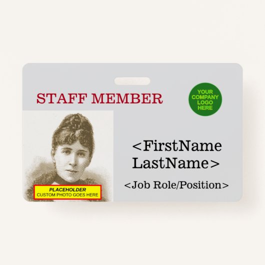 ノスタルジックなスタッフメンバー識別バッジ バッジ (正面)