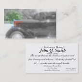 ノスタルジックなトラックの葬式および記念カード 名刺 (正面/裏面)