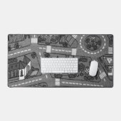 ノスタルジックなトラックカーカーロード、90s小児期 デスクマット (キーボード&マウス)