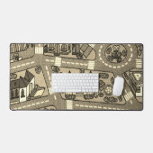 ノスタルジックなトラックカーカーロード、90s小児期 デスクマット (キーボード&マウス)