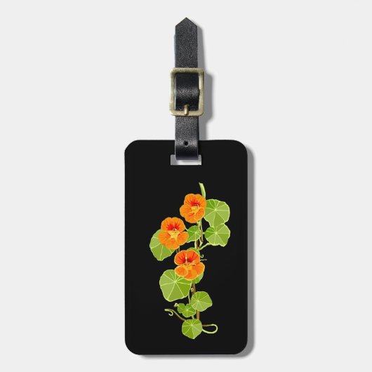 ノスタルジックなナスタチウム ラゲッジタグ (正面縦)