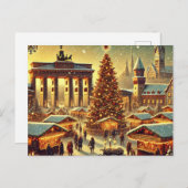 ノスタルジックなベルリンのクリスマスデザイン - 休日の魔法 シーズンポストカード (正面/裏面)