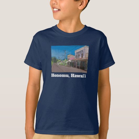 ノスタルジックなホノムの歴史的ハワイプランテーションタウン Tシャツ (正面)