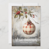 ノスタルジックなレトロ水彩 赤 白 クリスマス (正面)