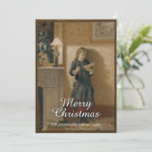 ノスタルジックなヴィンテージの子供とクリスマスのご挨拶 シーズンカード (スタンド正面)