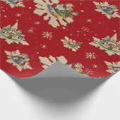 ノスタルジックなヴィンテージクリスマスの雪の結晶2 ラッピングペーパー (角)