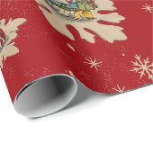 ノスタルジックなヴィンテージクリスマスの雪の結晶2 ラッピングペーパー (ロールコーナー)