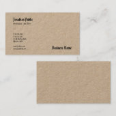 ノスタルジックな一見の実質のクラフト紙のエレガントなテンプレート 名刺 (正面/裏面)