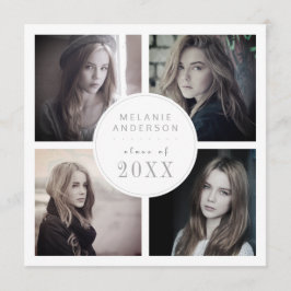 ノスタルジックな卒業のInstagramのスタイルの写真のコラージュ 招待状