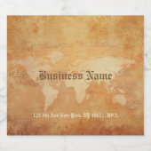 ノスタルジックな古い紙の質感の世界地図のラベルが貼られた高級酒 ビールラベル (シングルラベル)