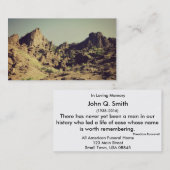 ノスタルジックな山の葬式および記念カードHz 名刺 (正面/裏面)