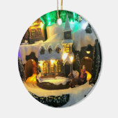 ノスタルジックな山村と雪の風景 セラミックオーナメント (左)