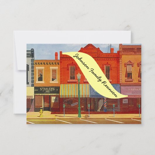 ノスタルジックな故郷都市通りの懇親会の招待状 招待状 (正面)