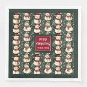 ノスタルジックな水の色の伝統的クリスマスナプキン (正面)