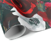 ノスタルジックな水彩クリスマスの花柄 ラッピングペーパー (ロールコーナー)