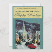 ノスタルジックな祭りのクリスマスシーン ビジネスロゴ シーズンカード (正面)
