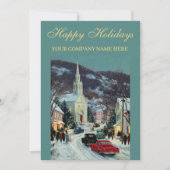 ノスタルジックな祭りのクリスマスシーン ビジネスロゴ シーズンカード (正面)