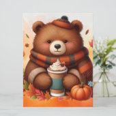 ノスタルジックな秋のクマ シーズンカード (スタンド正面)