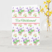 ノスタルジックな花のフランスのな挨拶はよく得ます カード (黄色い花)