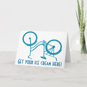 ノスタルジックな逆さまの自転車のアイスクリームの誕生日 カード