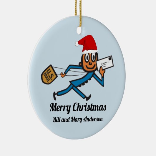 ノスタルジックな郵便はあなたの文字を加えます セラミックオーナメント (右)