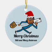 ノスタルジックな郵便はあなたの文字を加えます セラミックオーナメント (正面)