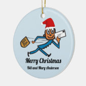 ノスタルジックな郵便はあなたの文字を加えます セラミックオーナメント (左)