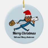 ノスタルジックな郵便はあなたの文字を加えます セラミックオーナメント (裏面)