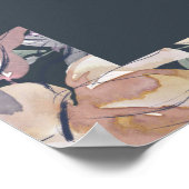 ノスタルジックインジゴ赤面フローラ結婚ズウェルカム ポスター (角)