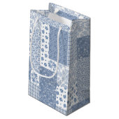 ノスタルジックインディゴフェイクパッチワーク小抱き枕 スモールペーパーバッグ (裏面アングル)