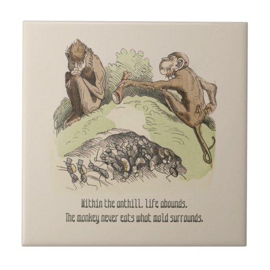 ノスタルジックウィルヘルムブッシュヴィンテージユーモアのある韻 タイル (正面)