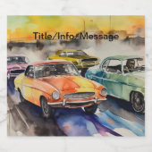 ノスタルジックエラドラッグレーシングアートプリントイラストレーションW リキュールボトルラベル (シングルラベル)