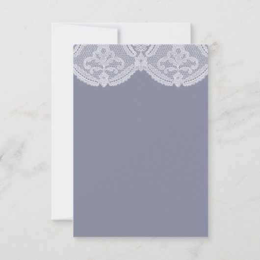 ノスタルジックエレガントレーススチールブルーウェディングRSVP 出欠カード (裏面)