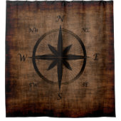 ノスタルジックオールドコンパスバラデザイン シャワーカーテン (正面)