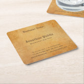 ノスタルジックオールド紙ルックプロフェッショナル エレガント スクエアペーパーコースター (アングル)