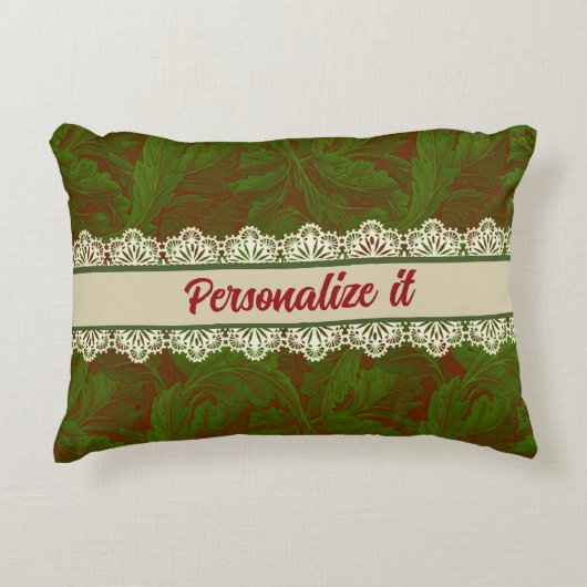 ノスタルジッククラシックウィリアムモリスパターンホリデー アクセントクッション (正面)