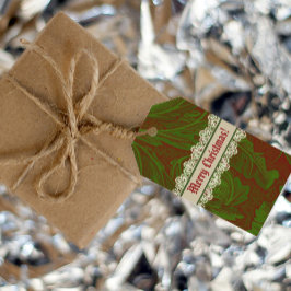 ノスタルジッククラシックウィリアムモリスレッドホリデイ ギフトタグ