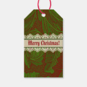 ノスタルジッククラシックウィリアムモリスレッドホリデイ ギフトタグ (正面)