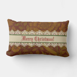 ノスタルジッククラシックウィリアムモリスレッドホリデイ ランバークッション