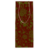 ノスタルジッククラシックウィリアムモリスレッドホリデイ ワインギフトバッグ (裏面)