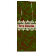 ノスタルジッククラシックウィリアムモリスレッドホリデイ ワインギフトバッグ (正面)