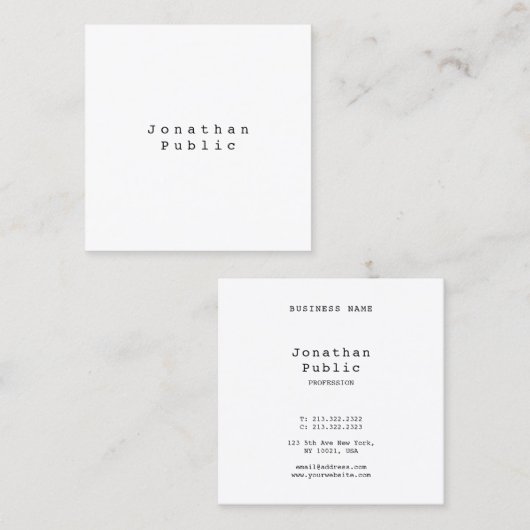 ノスタルジッククラシックレトロヴィンテージルッシンプルクカッコいい スクエア名刺 (正面/裏面)